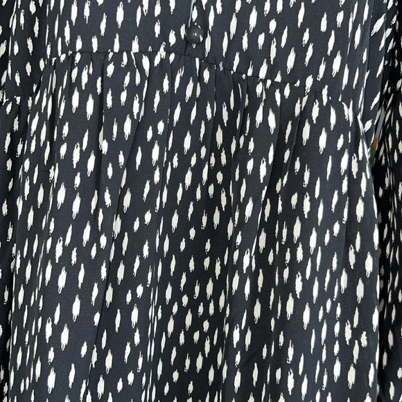 NWT New In Boho Long Sleeve Flowy Black & White A-Line Mini Dress Sz M - Picture 6 of 13